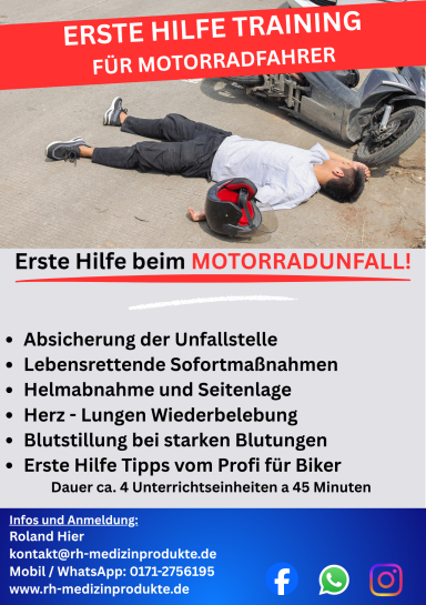 Erste Hilfe bei Motorradfahrer